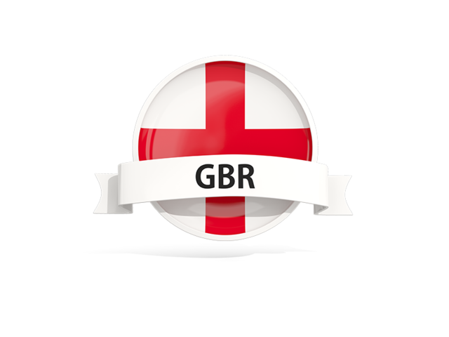 Round flag with banner. Download flag icon of England at PNG format