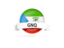Equatorial Guinea. Round flag with banner. Download icon.