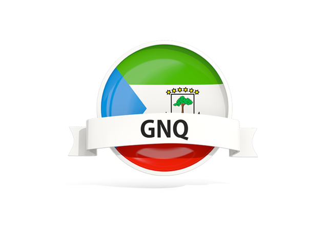 Round flag with banner. Download flag icon of Equatorial Guinea at PNG format