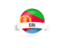Eritrea. Round flag with banner. Download icon.