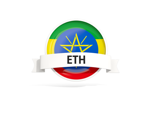 Round flag with banner. Download flag icon of Ethiopia at PNG format