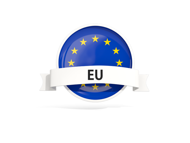 Round flag with banner. Download flag icon of European Union at PNG format
