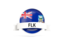 Falkland Islands. Round flag with banner. Download icon.