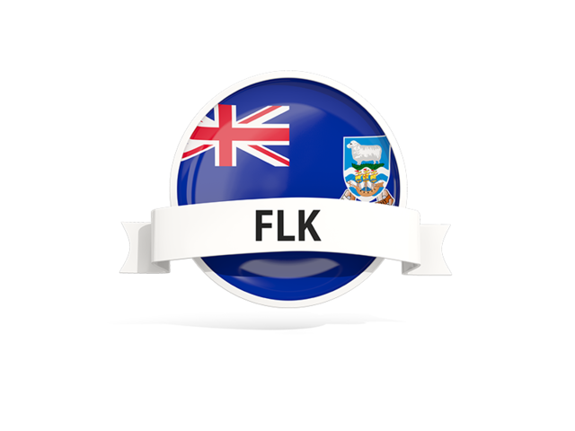 Round flag with banner. Download flag icon of Falkland Islands at PNG format