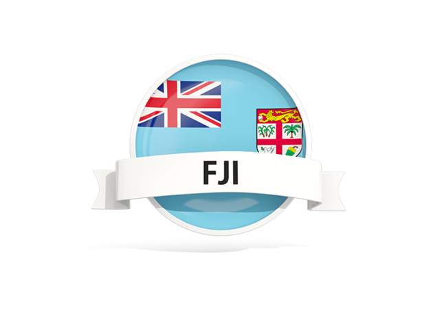 Round flag with banner. Download flag icon of Fiji at PNG format
