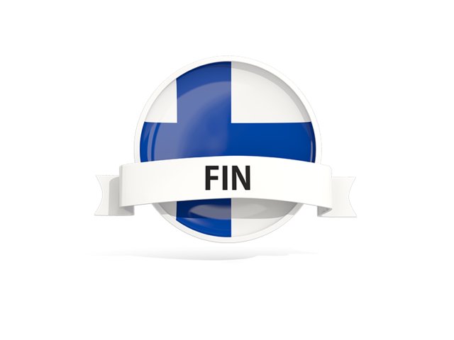 Round flag with banner. Download flag icon of Finland at PNG format