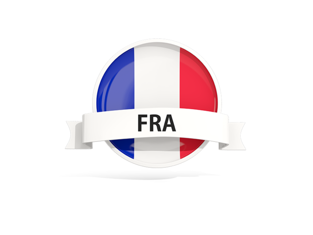 Round flag with banner. Download flag icon of France at PNG format