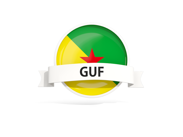 Round flag with banner. Download flag icon of French Guiana at PNG format