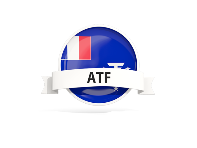 Round flag with banner. Download flag icon of French Southern and Antarctic Lands at PNG format
