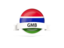 Gambia. Round flag with banner. Download icon.