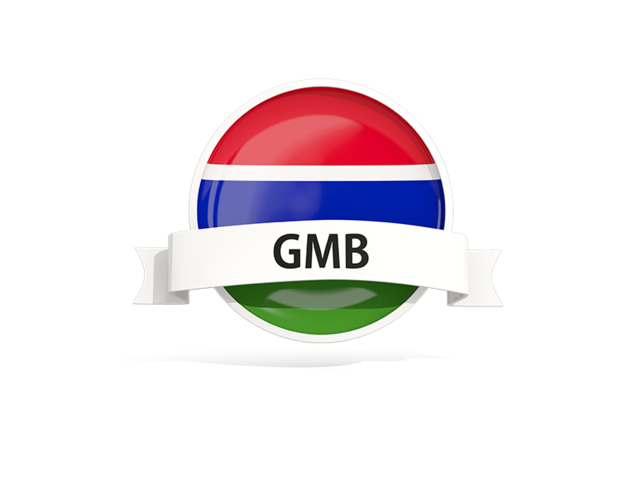 Round flag with banner. Download flag icon of Gambia at PNG format