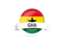 Ghana. Round flag with banner. Download icon.