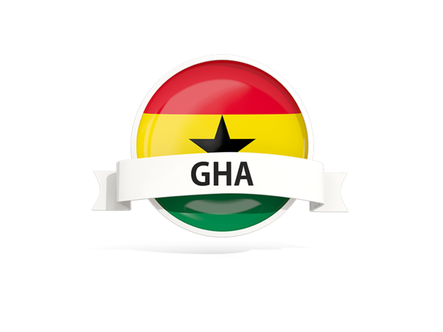 Round flag with banner. Download flag icon of Ghana at PNG format