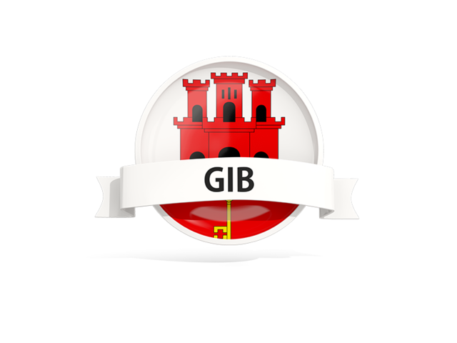 Round flag with banner. Download flag icon of Gibraltar at PNG format