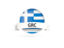 Greece. Round flag with banner. Download icon.