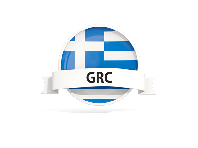 Round flag with banner. Download flag icon of Greece at PNG format