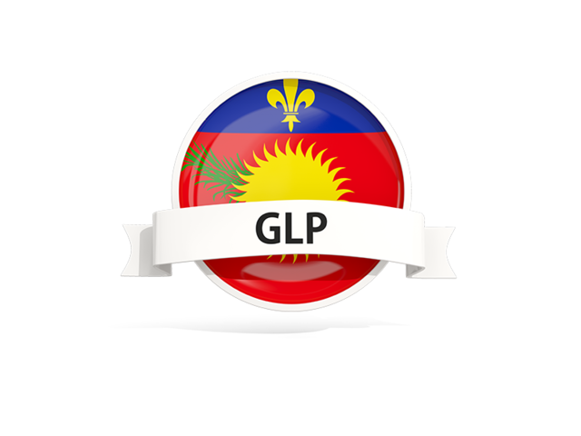 Round flag with banner. Download flag icon of Guadeloupe at PNG format