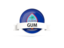 Guam. Round flag with banner. Download icon.