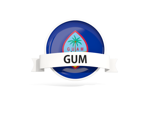 Round flag with banner. Download flag icon of Guam at PNG format