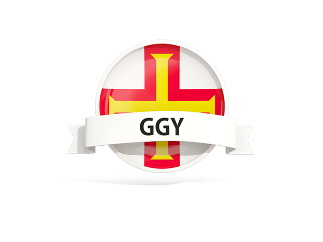 Round flag with banner. Download flag icon of Guernsey at PNG format