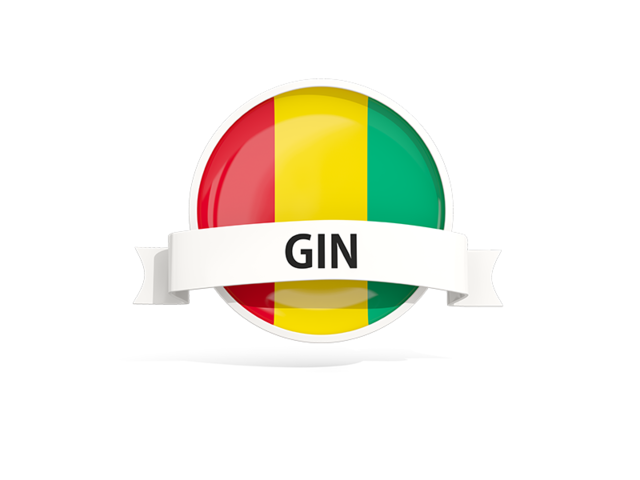 Round flag with banner. Download flag icon of Guinea at PNG format
