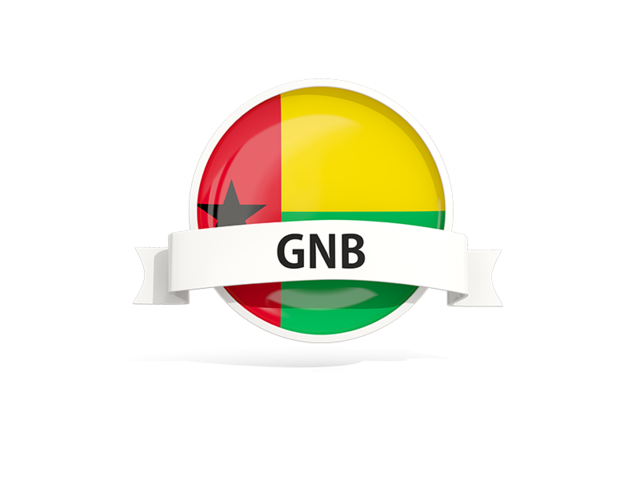 Round flag with banner. Download flag icon of Guinea-Bissau at PNG format