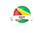 Guyana. Round flag with banner. Download icon.