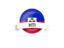 Haiti. Round flag with banner. Download icon.