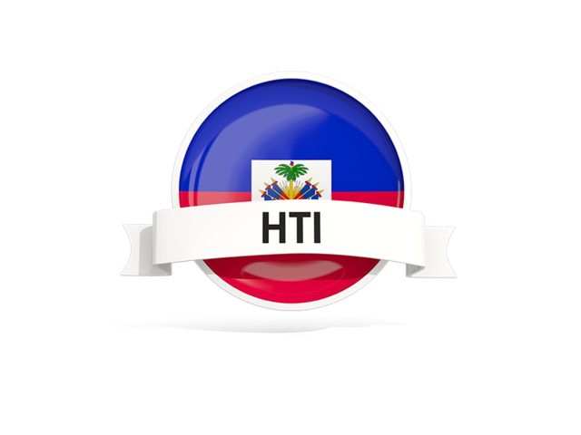 Round flag with banner. Download flag icon of Haiti at PNG format