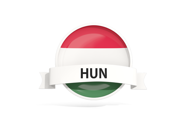 Round flag with banner. Download flag icon of Hungary at PNG format