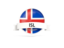 Iceland. Round flag with banner. Download icon.