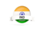 India. Round flag with banner. Download icon.