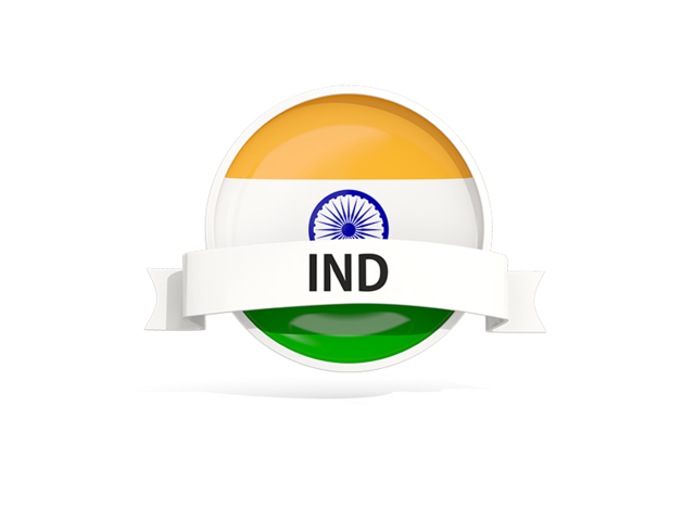 Round flag with banner. Download flag icon of India at PNG format