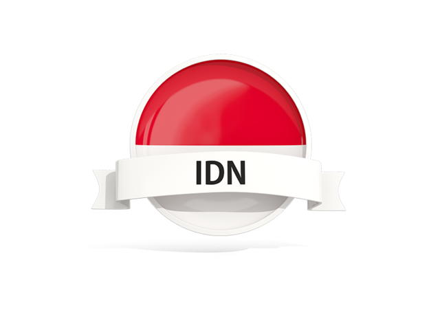 Round flag with banner. Download flag icon of Indonesia at PNG format