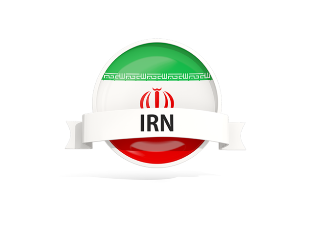 Round flag with banner. Download flag icon of Iran at PNG format
