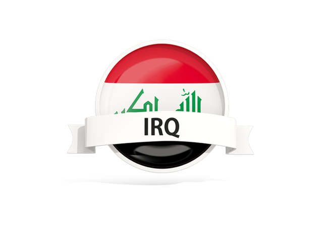 Round flag with banner. Download flag icon of Iraq at PNG format