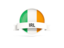 Ireland. Round flag with banner. Download icon.