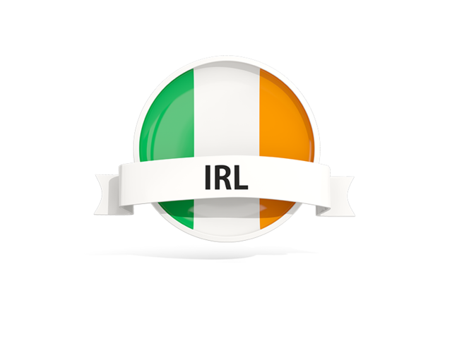 Round flag with banner. Download flag icon of Ireland at PNG format