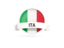 Italy. Round flag with banner. Download icon.