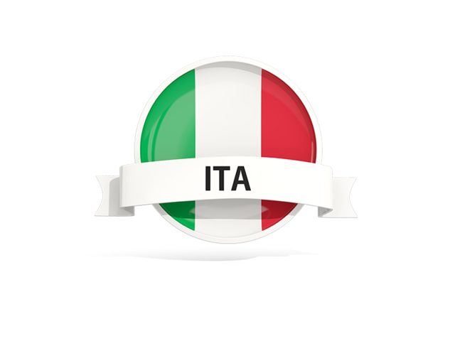 Round flag with banner. Download flag icon of Italy at PNG format