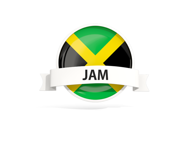 Round flag with banner. Download flag icon of Jamaica at PNG format