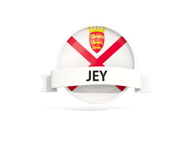 Round flag with banner. Download flag icon of Jersey at PNG format