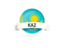 Kazakhstan. Round flag with banner. Download icon.
