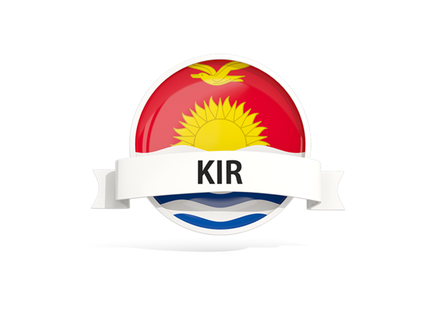 Round flag with banner. Download flag icon of Kiribati at PNG format