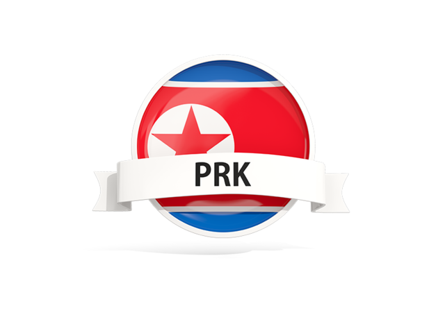 Round flag with banner. Download flag icon of North Korea at PNG format
