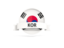 Южная Корея. Круглый флаг с баннером. Скачать иллюстрацию.