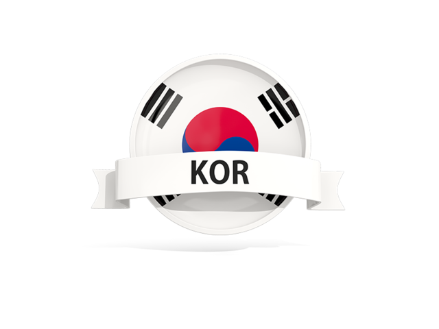 Round flag with banner. Download flag icon of South Korea at PNG format