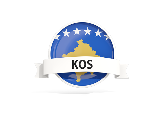 Round flag with banner. Download flag icon of Kosovo at PNG format