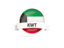 Kuwait. Round flag with banner. Download icon.
