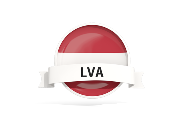 Round flag with banner. Download flag icon of Latvia at PNG format